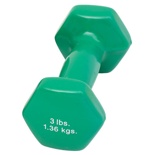 Dumbell Weight Color Vinyl Coated 3 Lb Individual Weight