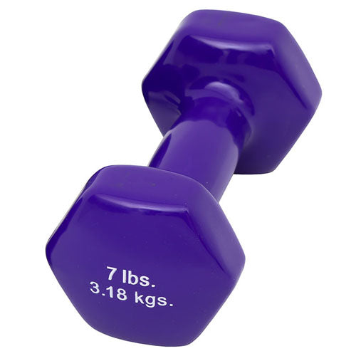 Dumbell Weight Color Vinyl Coated 7 Lb for Fitness Training