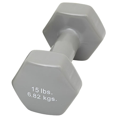 Dumbell Weight Color Vinyl Coated 15 Lb for Workouts