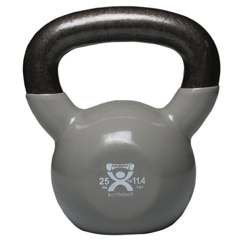 Kettlebell Vinyl Coated Weight Silver 25lb 11 Diameter Fitness