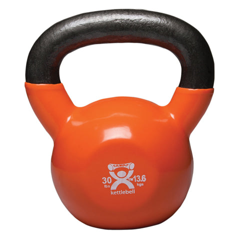 Kettlebell Vinyl Coated Weight Gold 30lb 11 Inch Diameter