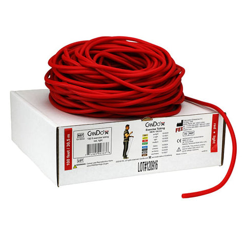 Cando Exercise Tubing Red Light 100 Ft Roll for Fitness