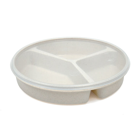 Scoop Dish Partitioned w/Lid Sandstone for Food Storage