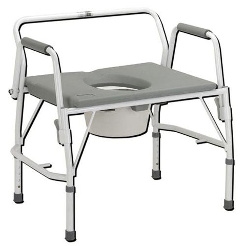 Bariatric Drop-Arm Commode Deluxe Assembled for Easy Transfers