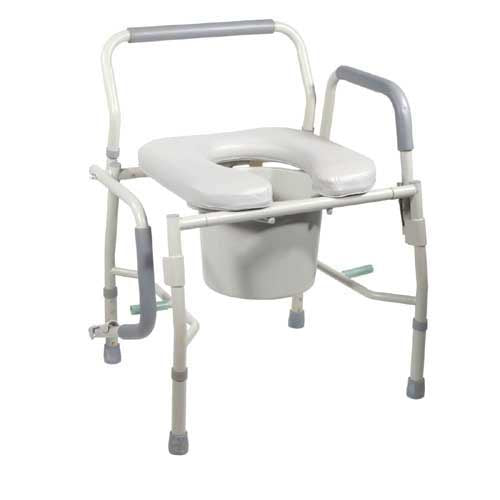 Commode Drop-Arm KD w/Padded Open-Front Seat Tool-Free