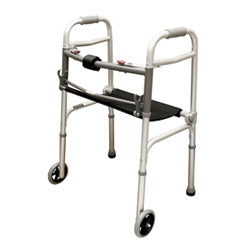 Walker W/Seat Adult 2-Button & 5 Wheels Roscoe Design