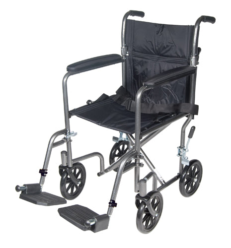 Wheelchair Transport 19 Silver Vein Finish Folding Chair