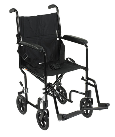 Wheelchair Transport Lightweight Blue 17 With Padded Armrests