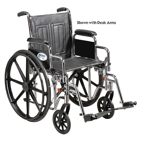 Wheelchair Std. 16 Fixed Arms w/Swingaway Footrests Black