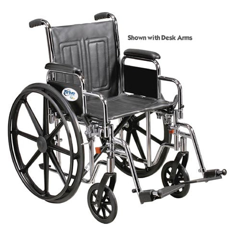 Wheelchair Std. 16 Fixed Arms w/Swingaway Footrests Black