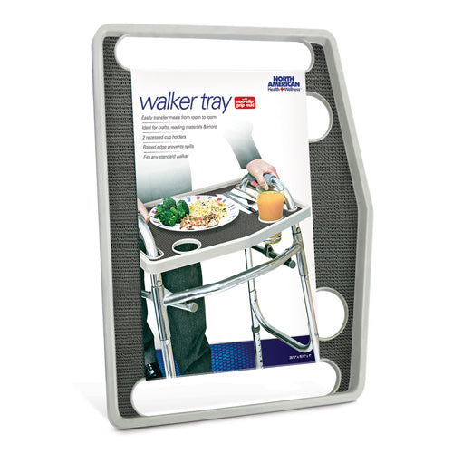 Walker Tray w/ Grip Mat Gray for Standard Walkers