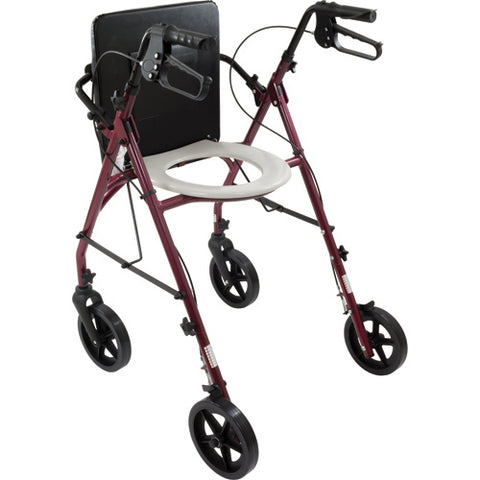 Free2GoTM Rollator Burgundy Toilet Seat Walker Frame