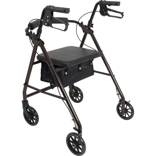 Aluminum Rollator w/Loop Brake Black 4-Wheel Walker