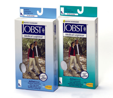 Jobst ActiveWear 20-30 Knee-Hi Socks White Large for Men and Women