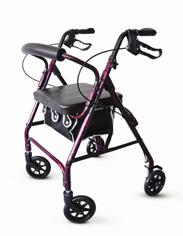 Rollator Alum - Flame Purple with Loop Brakes - PMI Model