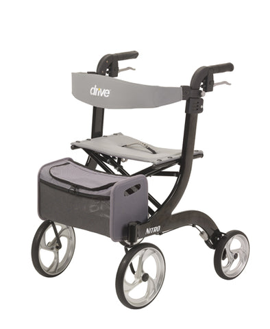 Nitro Rollator Black with 10 Casters for Easy Mobility