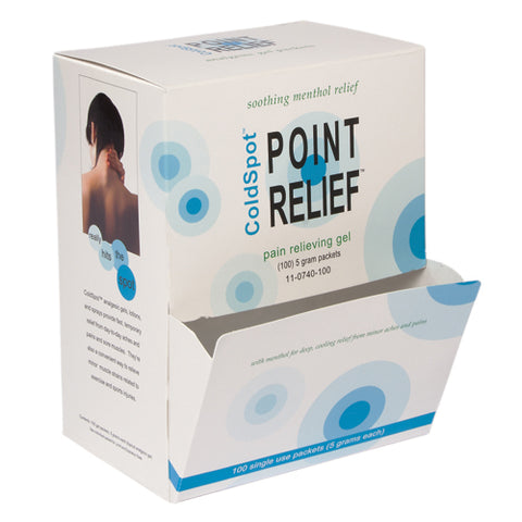 Point Relief ColdSpot Pain Gel Dispenser with 100 Packs