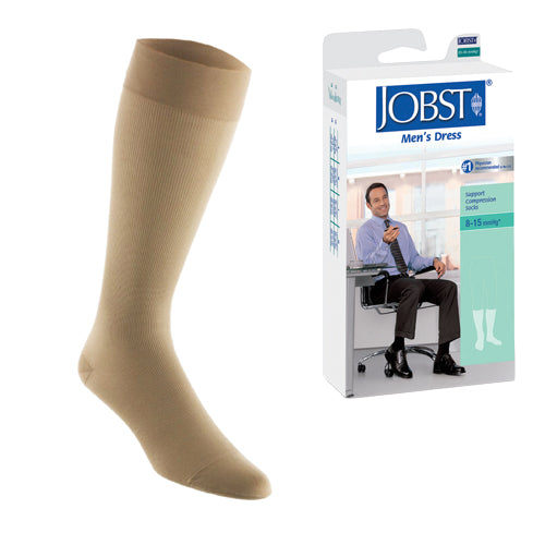 Jobst for Men 8-15 Khaki Small Dress Socks for Comfort