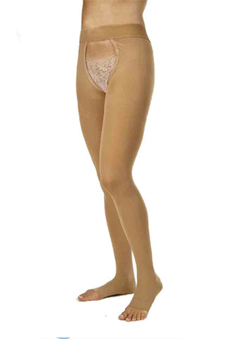 Chaps 20-30 Open Toe Beige Small Left Leg Compression Stocking