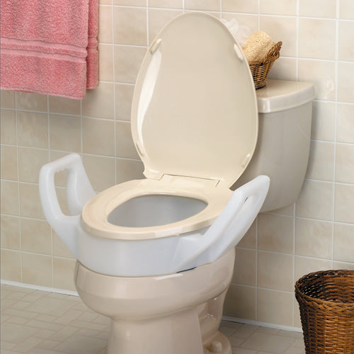 Elevated Toilet Seat w/Arms Standard 19 Wide for Comfort