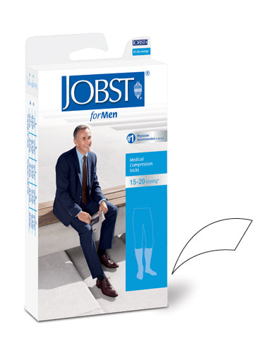 Jobst For Men 15-20 Knee Hi White Small Compression Socks