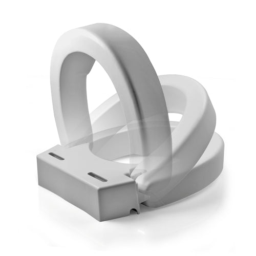 Raised Toilet Seat Elongated Hinged for Easy Use