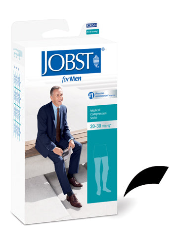 Jobst For Men 20-30 Thigh-Hi Large Black Compression Socks