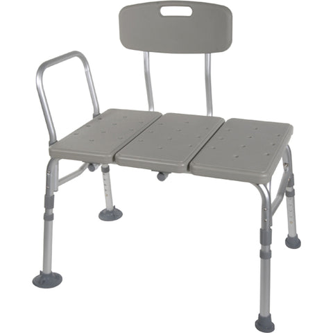 Transfer Bench Plastic (Drive) 3-Section and Backrest Gray