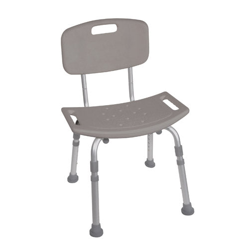 Shower Safety Bench W/Back - KD Tool-Free Asmy Grey