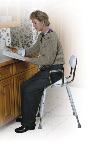 Kitchen All-Purpose Stool w Adjustable Arms for Comfort