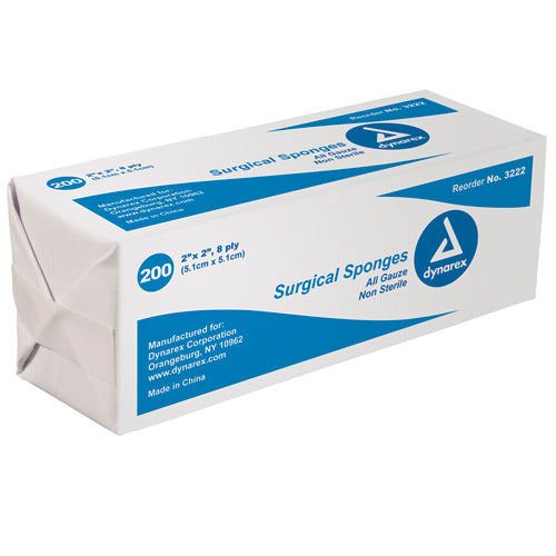 Gauze Sponges Non-Sterile Bulk 4 X 4 12ply Bag of 200