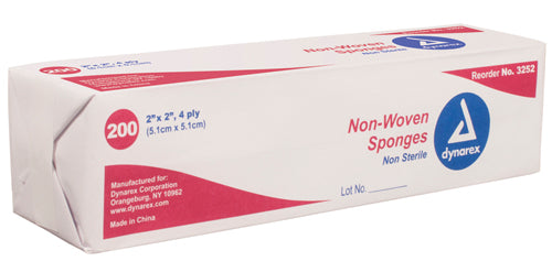 Non-Woven Gauze Sponge 2 x2 4 Ply Bx/200 Non-Sterile