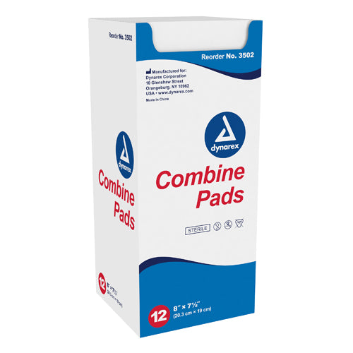 ABD Combine Pad Sterile 8 x 7.5 12/Bx for Heavy Wounds