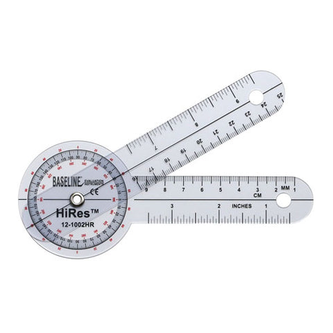 Baseline HiRes Goniometer 6 Plastic 360 Degree Tool