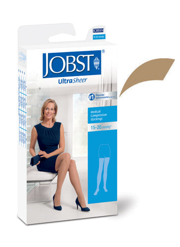 Jobst Ultrasheer 15-20 Thigh High Beige Medium Stockings