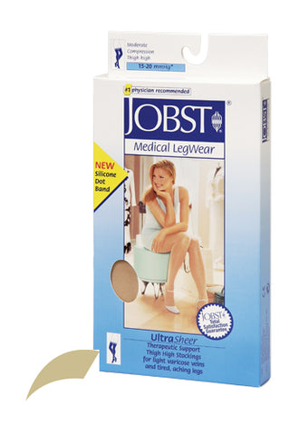 Jobst Ultrasheer 15-20 Thigh w/Dot Natural Large Stockings