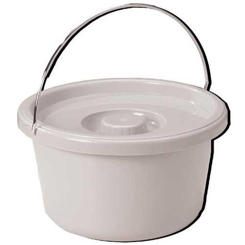 Commode Pail With Lid 7.5 Quart Gray for Standard Use