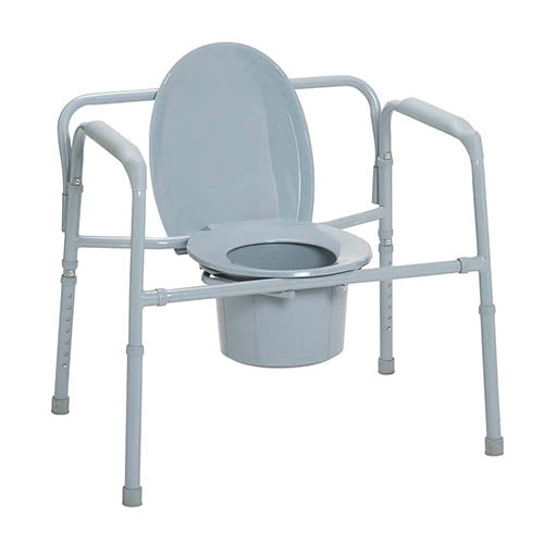 Bariatric Folding Commode 650 lb. Capacity for Easy Storage