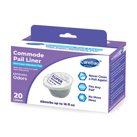 Carebag Commode Pail Liners 20-1/2x15-3/4 Bx/20 16 oz