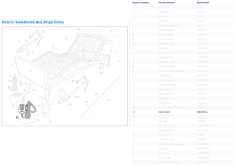 Hand Control for #1802B Semi Elec Bed Quick Release Part