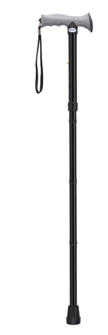 Folding Cane Alum w/Gel Grip Black Adjustable and Portable