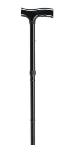 Folding Cane Pistol Grip Adj Black Floral 33 - 37 Inches