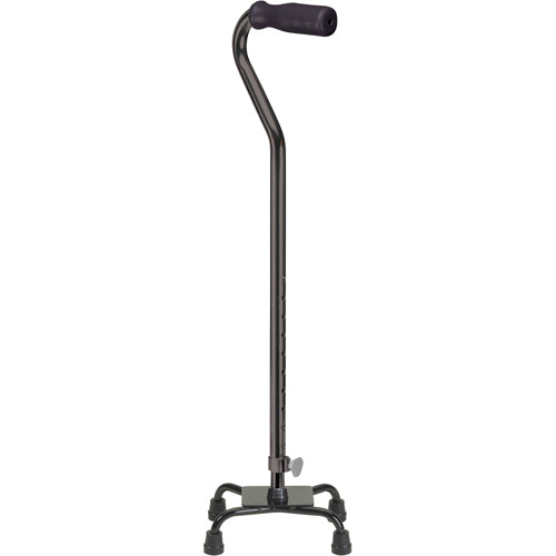 Quad Cane-Small Base Black with Foam Grip for Stability