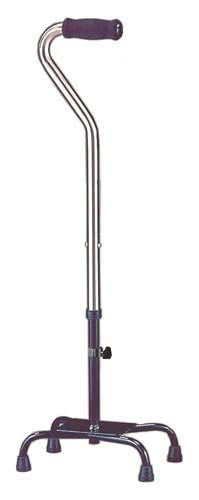 Quad Cane Heavy Duty Chrome Large Base 500# Capacity Support