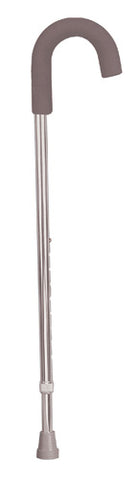 Cane Adj. Round Handle Silver w/Foam Comfort Grip 30-39 Inch