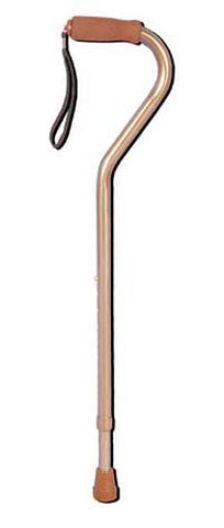 Deluxe Adjustable Cane Offset With Wrist Strap Bronze