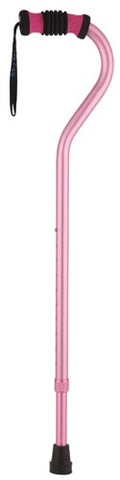 Standard Offset Walking Cane Adjustable Aluminum Pink Design