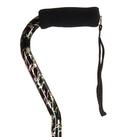 Offset Handle Aluminum Cane Color Black Camo Each Adjustable