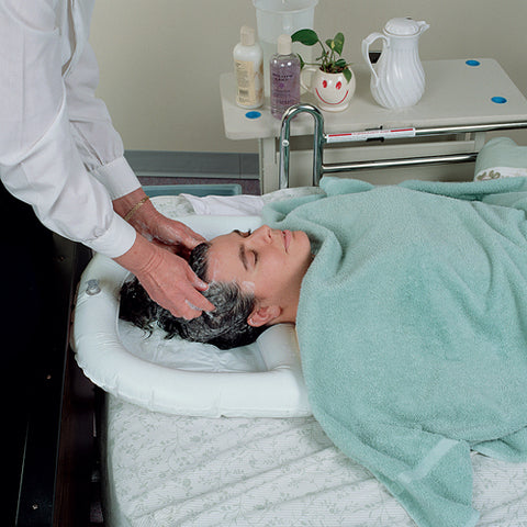 Inflatable Hair Shampoo Unit for Bedside Hair Care