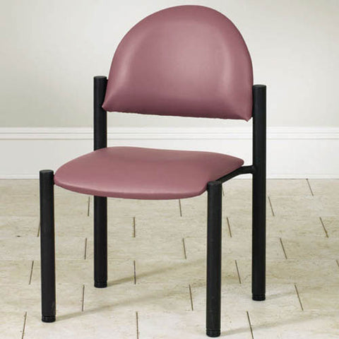 Waiting Room Black Frame Chair w/o Arms for Comfort